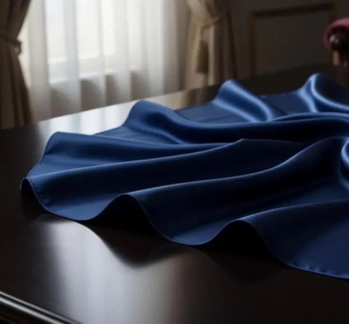 Lágyan redőzött selyemszövet finom fényű felülete