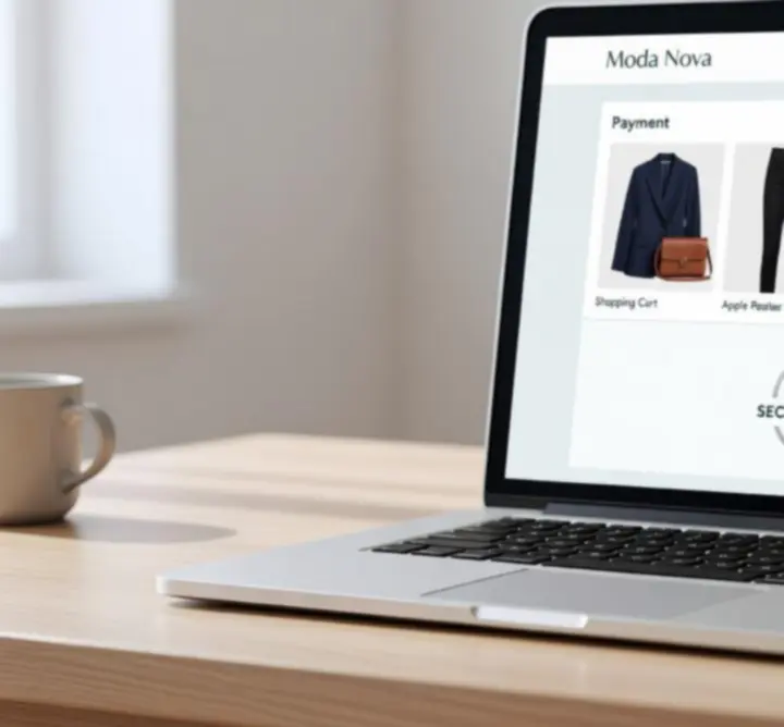 Biztonságos online fizetési folyamat illusztrációja