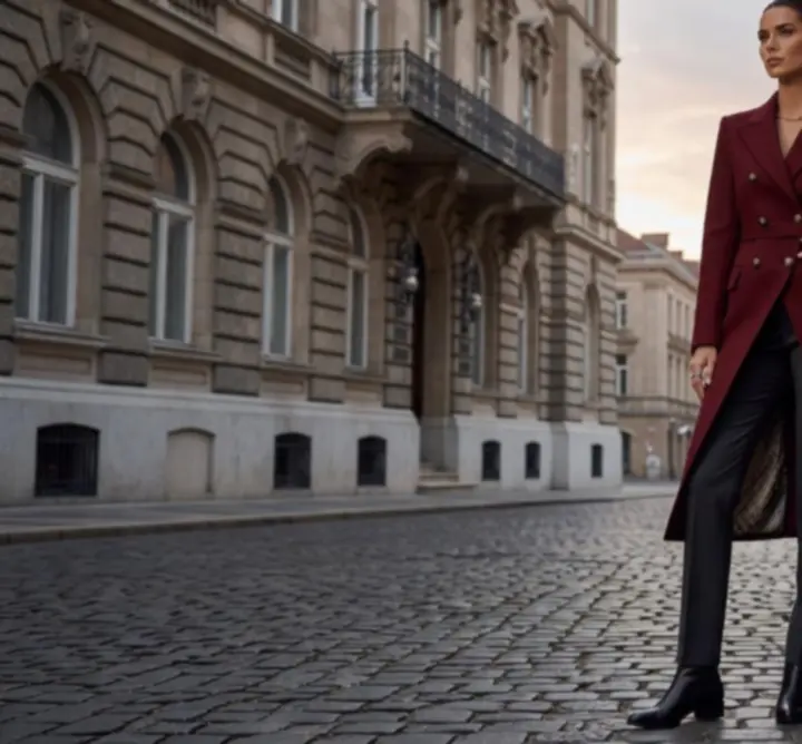 Editorial jellegű divatfotók összeállítása semleges, elegáns árnyalatokkal